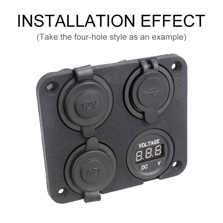 5 PCS 2-Hole Car Modified USB Charging Voltmeter Cigarette Lighter Panel-Reluova