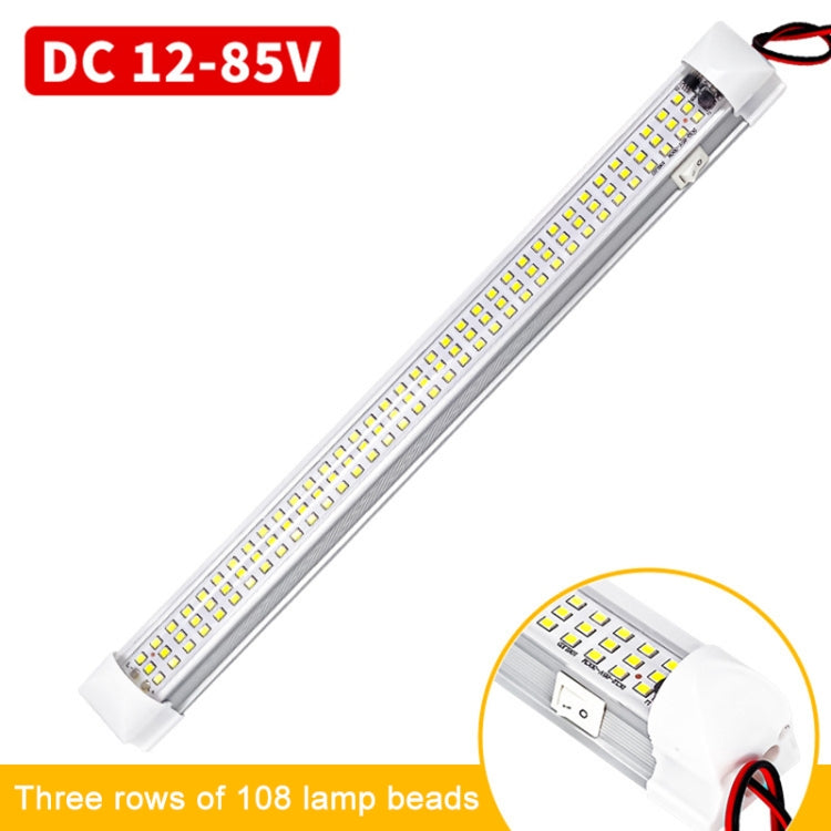 2 PCS ZS-3333 Side Switch Type 12-80V High Bright 108LEDs Car Dome Light Cabin Light Bar-Reluova