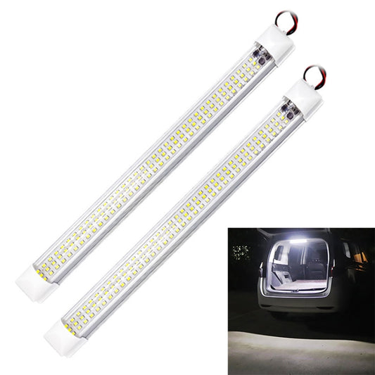 2 PCS ZS-3333 Top Switch Type 12-80V High Bright 108LEDs Car Dome Light Cabin Light Bar