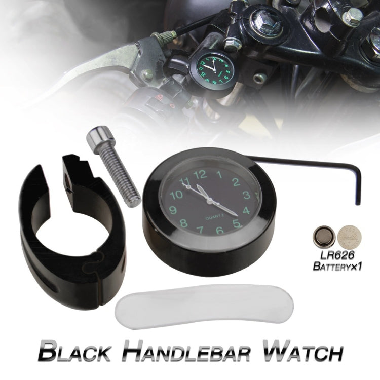 2 PCS Motorcycle 22-25mm Handlebar Clock Quartz Watch with Lock