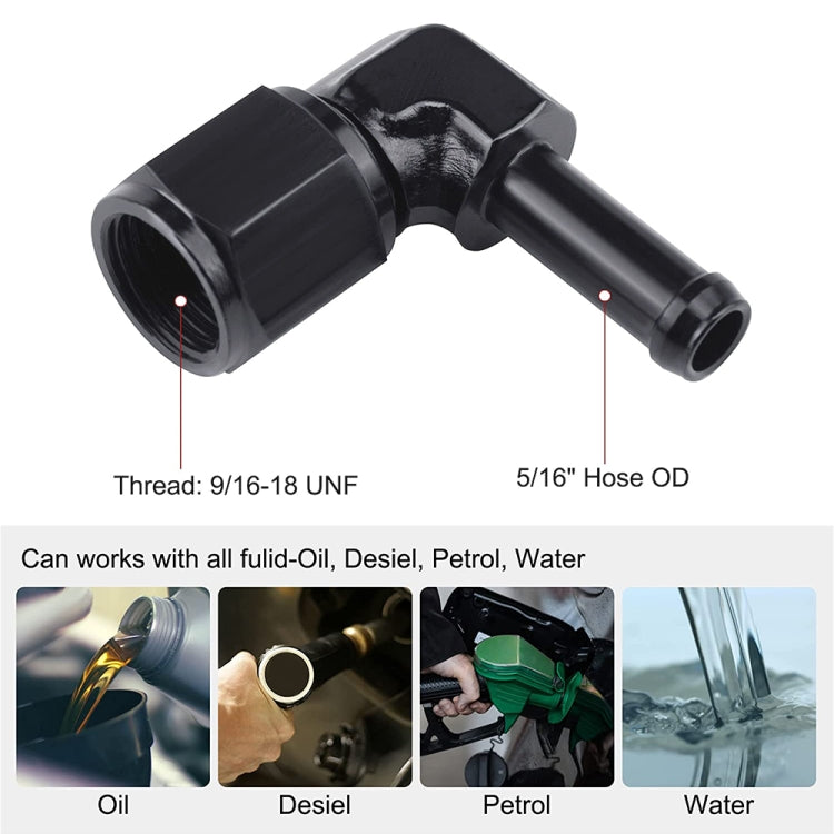 Car 90 Degree Quick Connect Female AN6-5/16 Swivel Barb Fitting Adapter