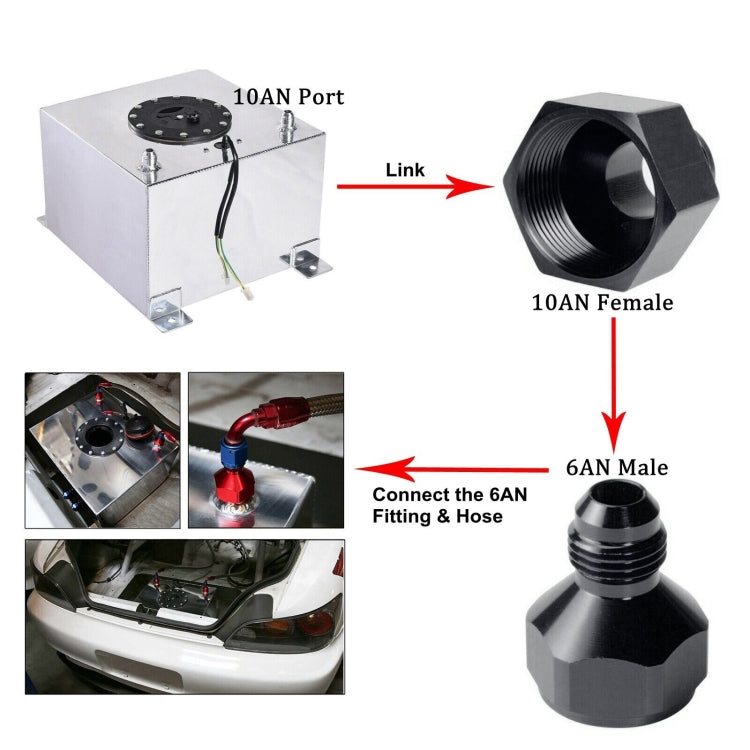 AN10 to AN6 Male and Female Connector Conversion Screw Oil Cooler Conversion Reducer Adapter