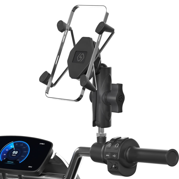 ZH-1558C1 Motorcycle M8 Ball Joint X-shape Aluminum Alloy Phone Holder ÎҵÄÉ̵ê