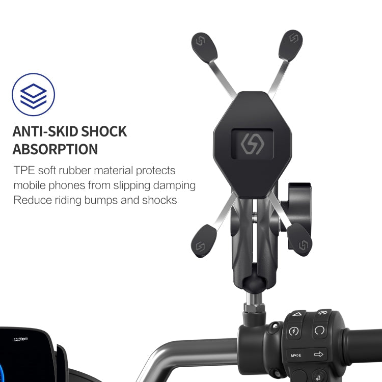 ZH-1558D1 Motorcycle M10 Ball Joint X-shape Aluminum Alloy Phone Holder ÎҵÄÉ̵ê