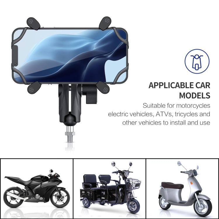 ZH-1558D1 Motorcycle M10 Ball Joint X-shape Aluminum Alloy Phone Holder ÎҵÄÉ̵ê