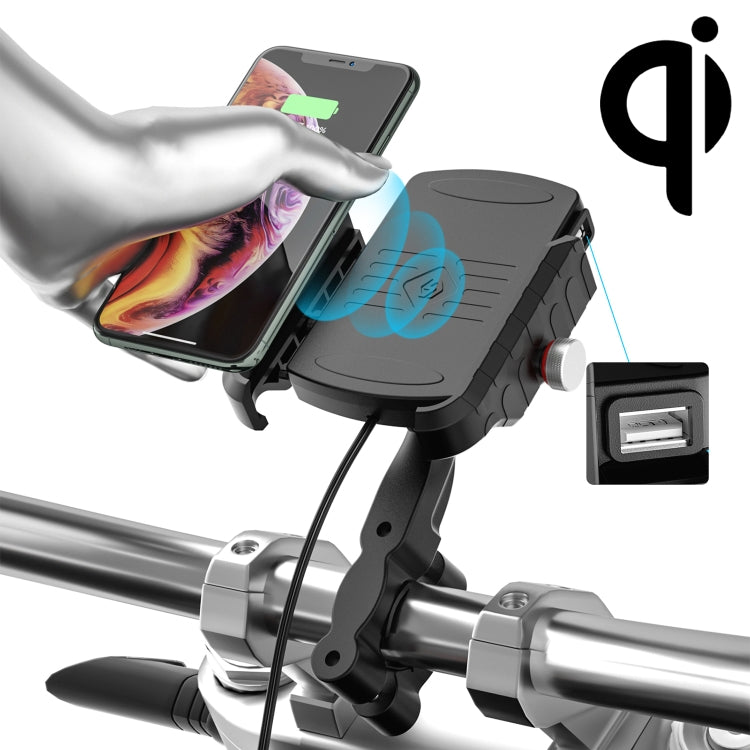 ZH-19414A1 Motorcycle Handlebar Qi USB Wireless Charging Phone Holder ÎҵÄÉ̵ê