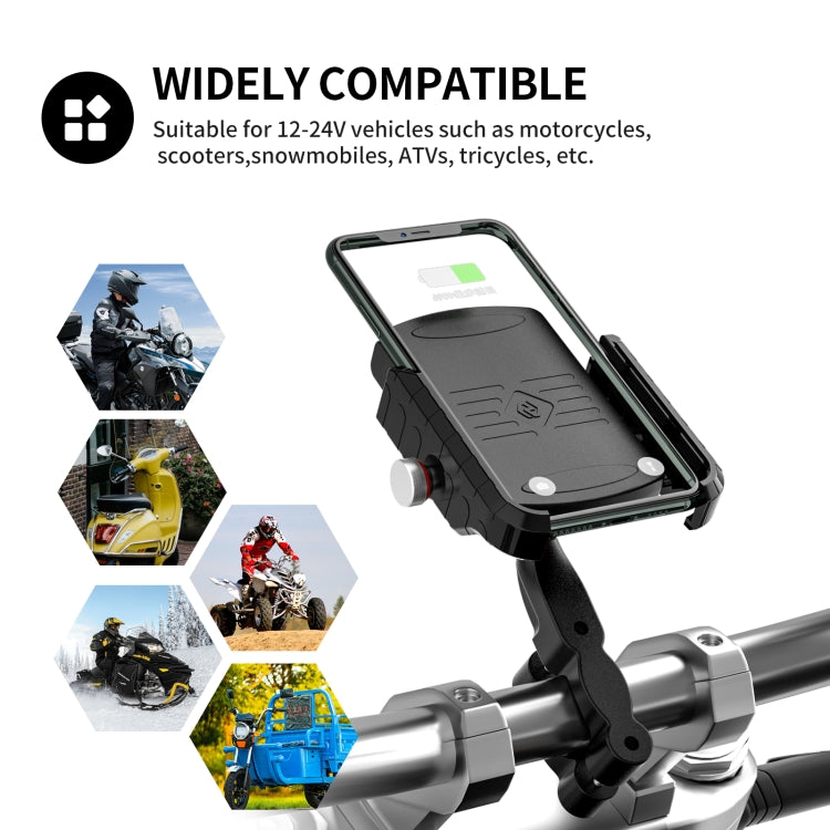 ZH-19414A1 Motorcycle Handlebar Qi USB Wireless Charging Phone Holder ÎҵÄÉ̵ê