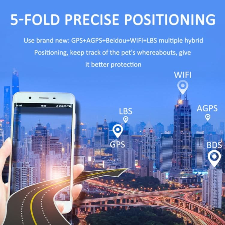 G15 2G IP67 Waterproof Pet GPS Tracker GPS + Beidou + AGPS + WiFi + Base Station Locator.