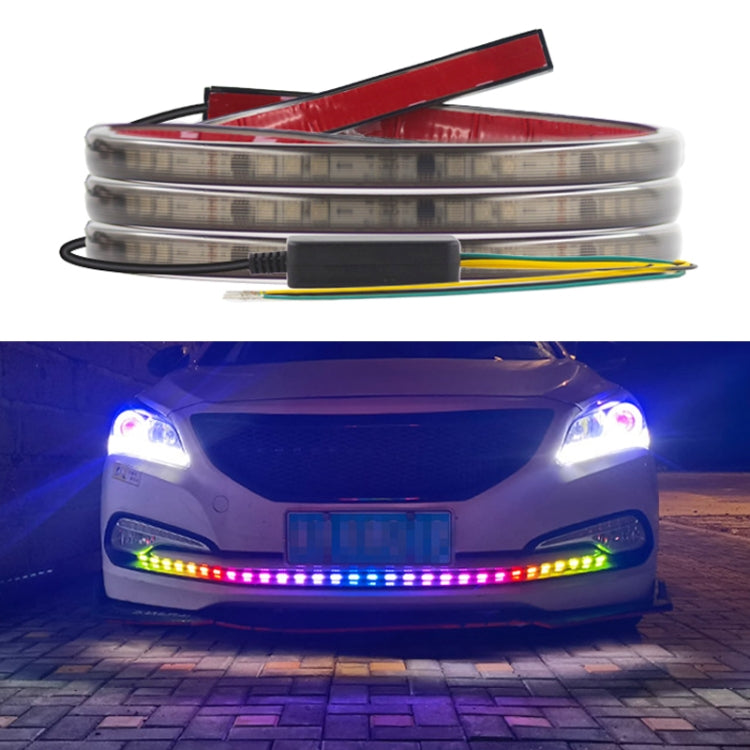 Z12-120CM 120cm DC12V-24V Car Front Grille LED RGB Daytime Running Lights Strip Colorful Lamp