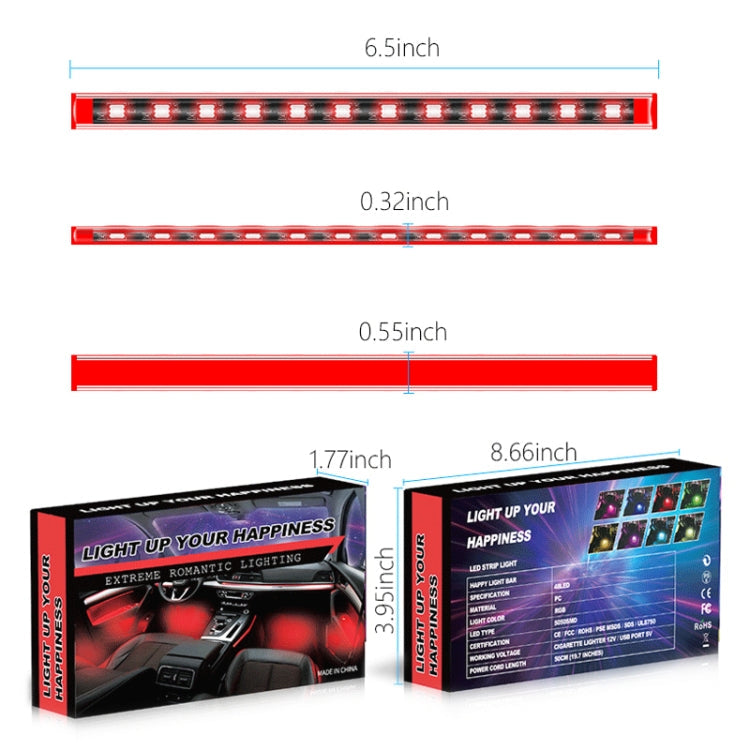 Y15 USB Car Colorful RGB Foot LED Atmosphere Light