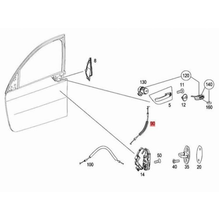 Car Left and Right Front Exterior Door Handle Cable for Mercedes-Benz Smart Fofour 454 ÎҵÄÉ̵ê