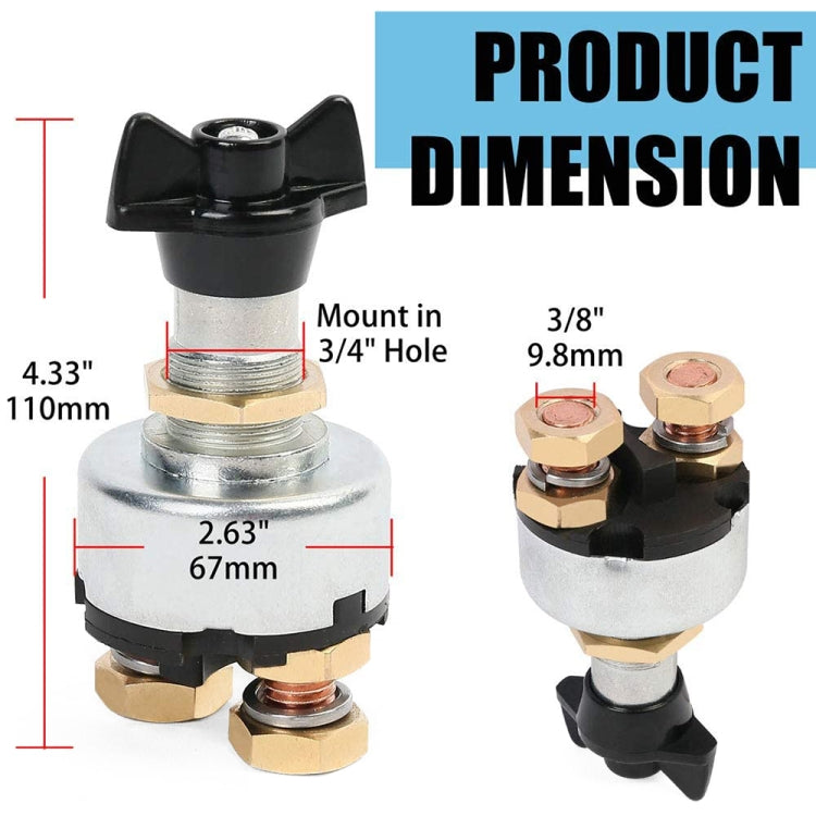 12-24V Car Battery Selector Isolator Disconnect Rotary Switch Cut