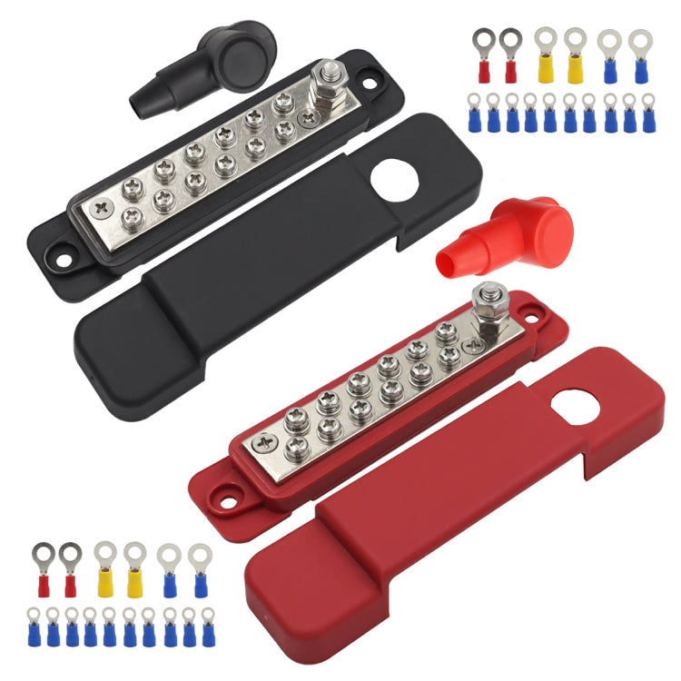 48V 180A 12 Way Power Distribution Terminal Block Battery Bus Bar Set-Reluova