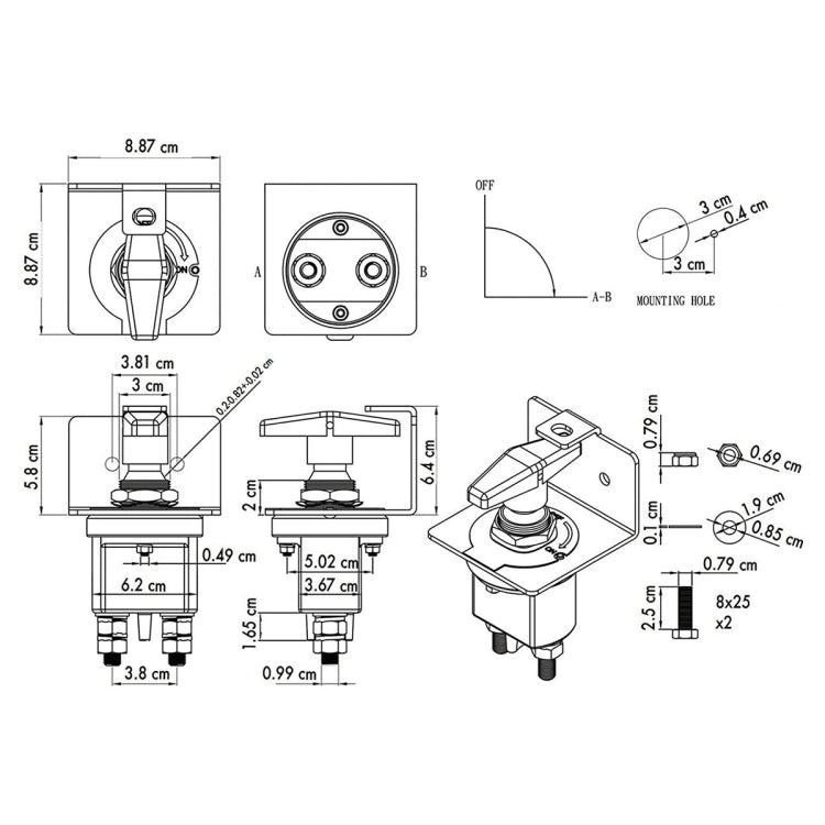 Yacht RV Battery Cut-off Switch with Lock