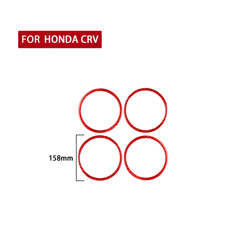 4 PCS Set for Honda CRV 2007-2011 Carbon Fiber Car Door Horn Ring Decorative Sticker,Left and Right Drive Universal ÎҵÄÉ̵ê