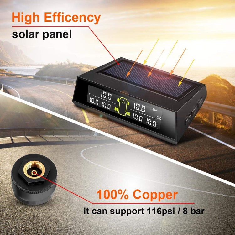 Car Solar Wireless Tire Pressure Monitoring System TPMS 6 External Sensors for 6-wheel Truck Bus ÎҵÄÉ̵ê