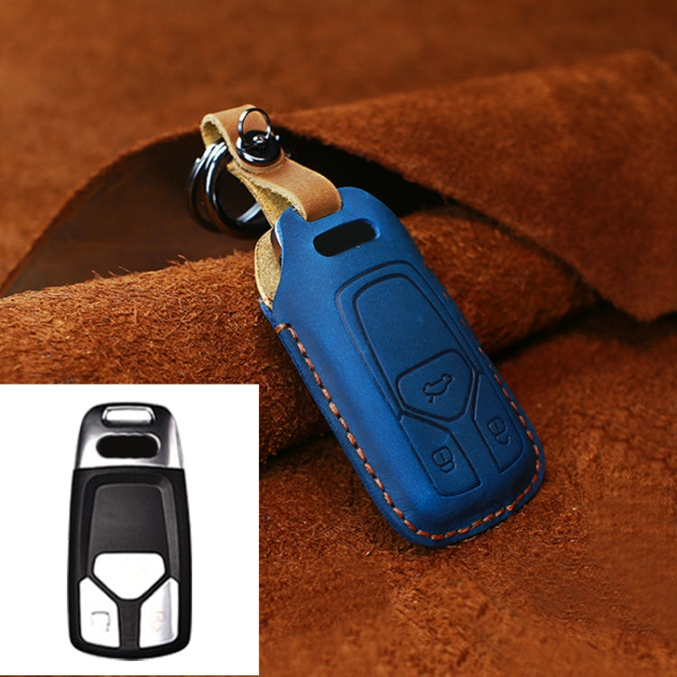 For Audi Series Car Cowhide Leather Key Protective Cover Key Case, A Version 2016-2017