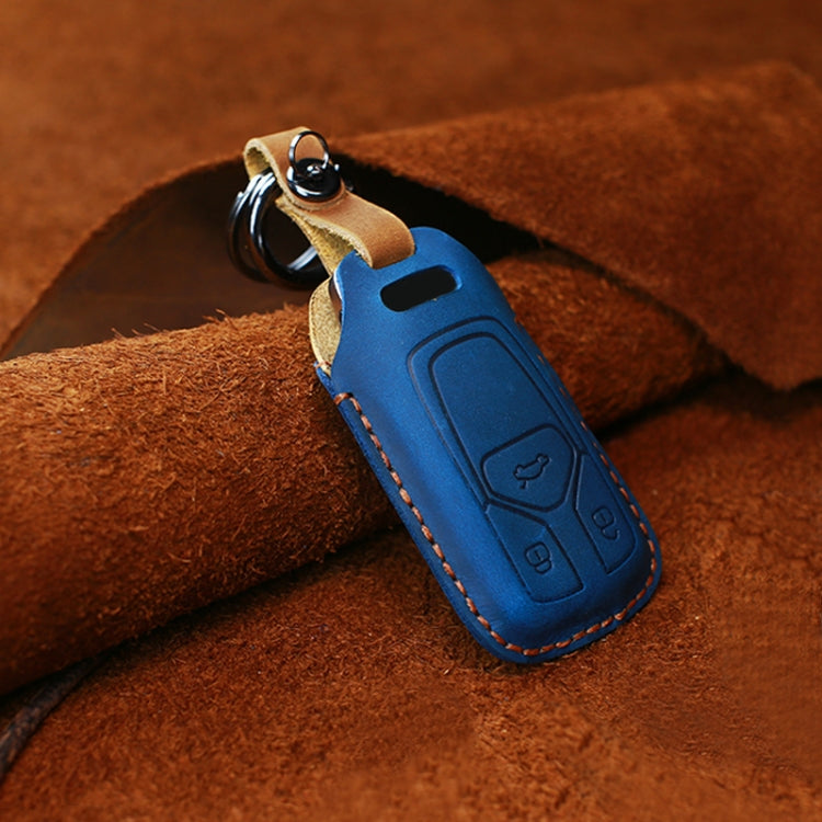 For Audi Series Car Cowhide Leather Key Protective Cover Key Case, A Version 2016-2017