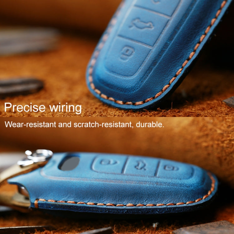 For Audi Series Car Cowhide Leather Key Protective Cover Key Case, A Version 2016-2017