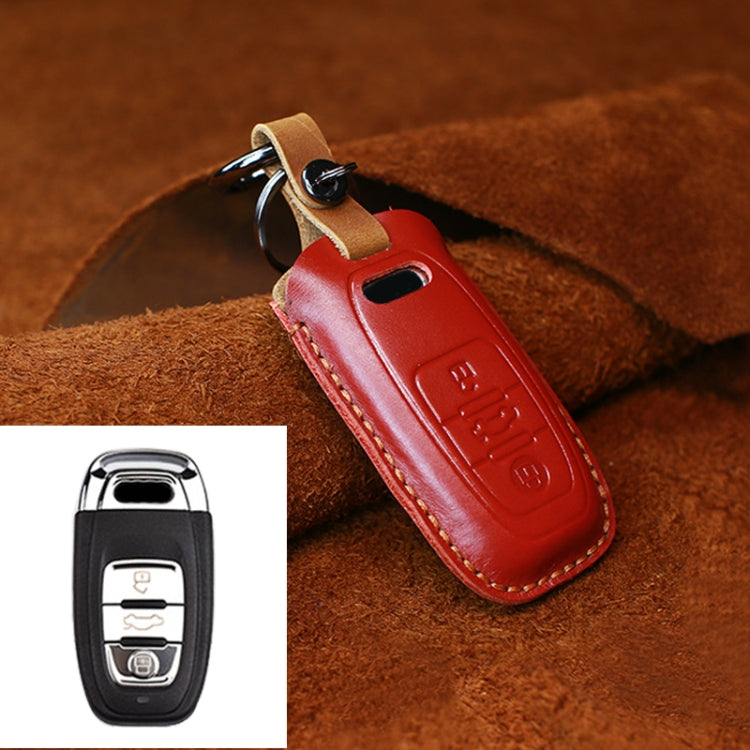 For Audi Series Car Cowhide Leather Key Protective Cover Key Case, B Version 2011-2018 ÎҵÄÉ̵ê