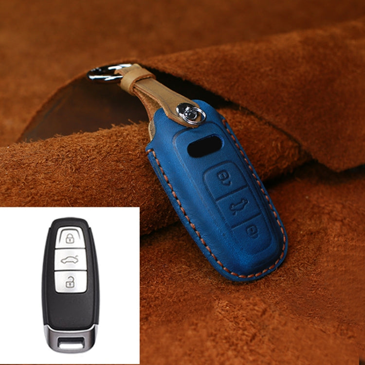 For Audi Series Car Cowhide Leather Key Protective Cover Key Case, C Version 2018 and Above ÎҵÄÉ̵ê