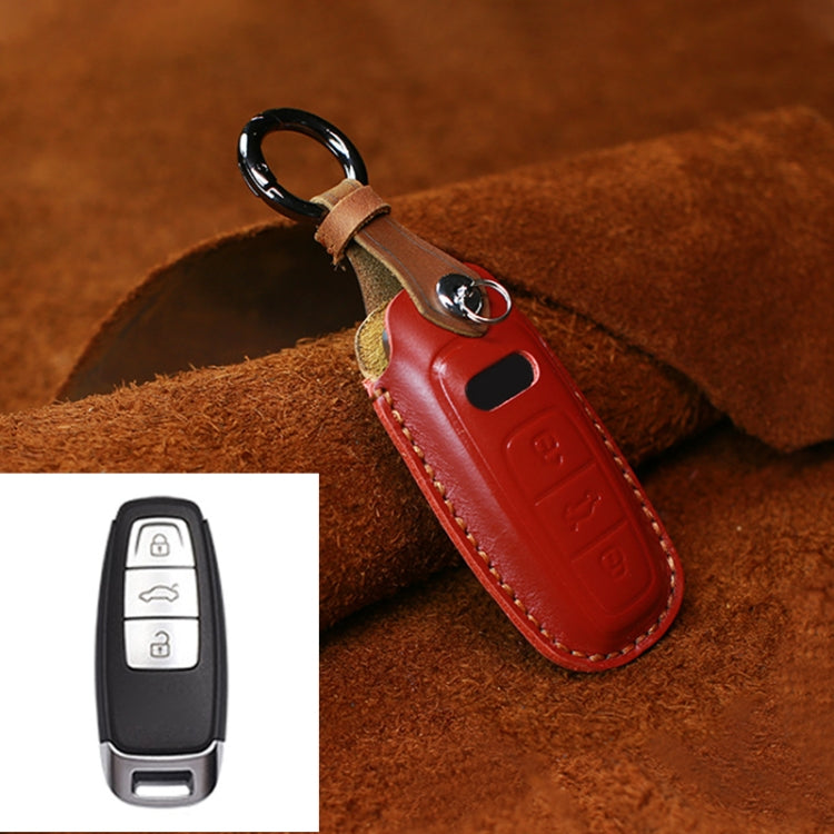 For Audi Series Car Cowhide Leather Key Protective Cover Key Case, C Version 2018 and Above ÎҵÄÉ̵ê