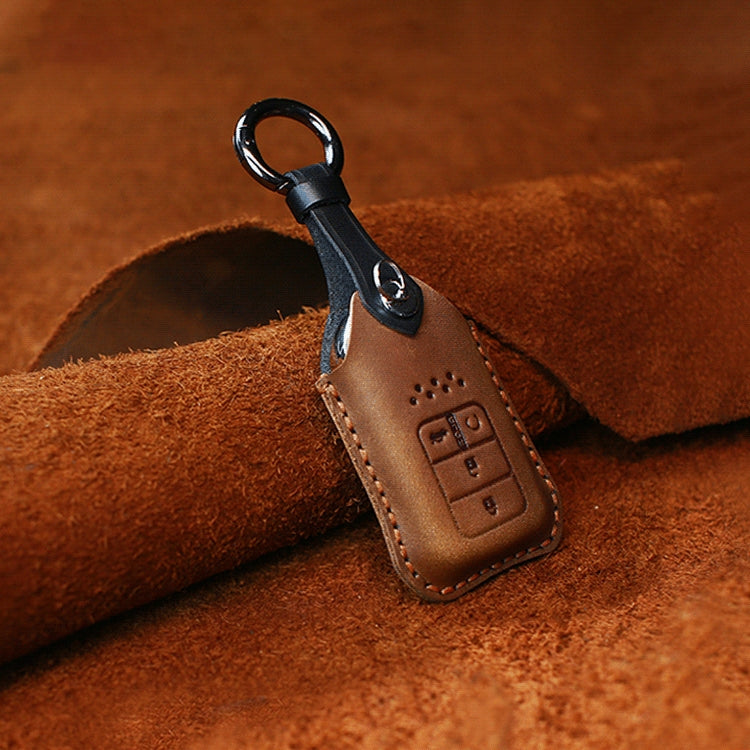 For Honda Car Cowhide Leather Key Protective Cover Key Case, Four Keys Version