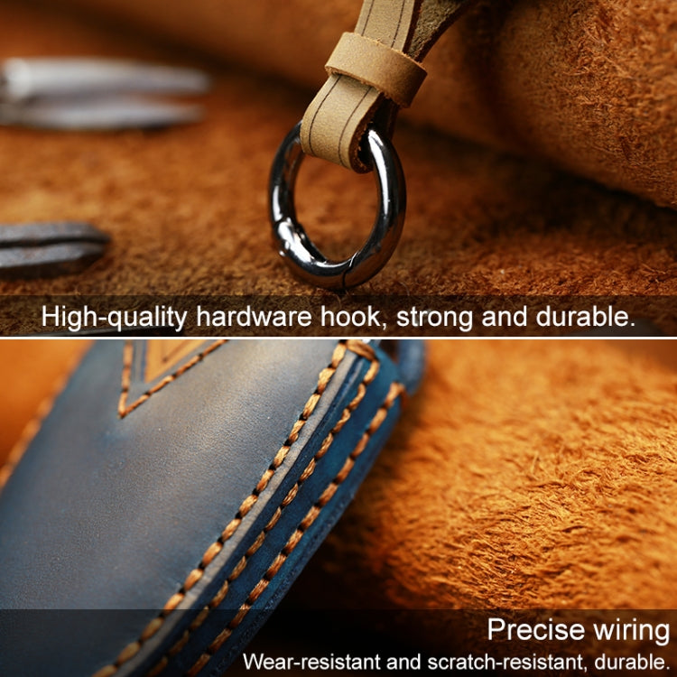 For PEUGEOT Car Cowhide Leather Key Protective Cover Key Case