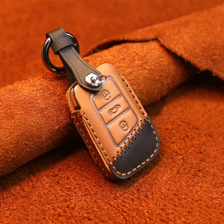 For Volkswagen Car Cowhide Leather Key Protective Cover Key Case, A Version ÎҵÄÉ̵ê