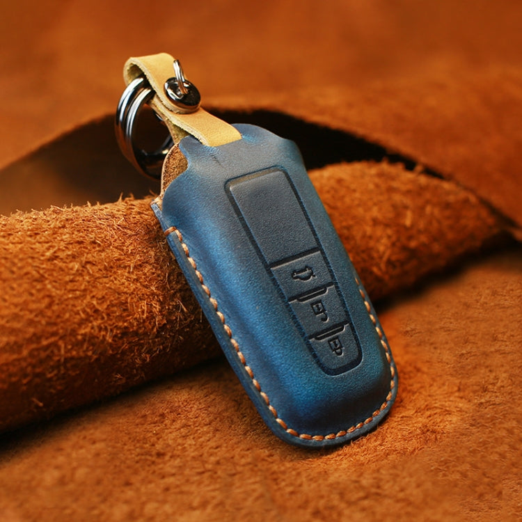 For Toyota Car Cowhide Leather Key Protective Cover Key Case, Three Keys Version