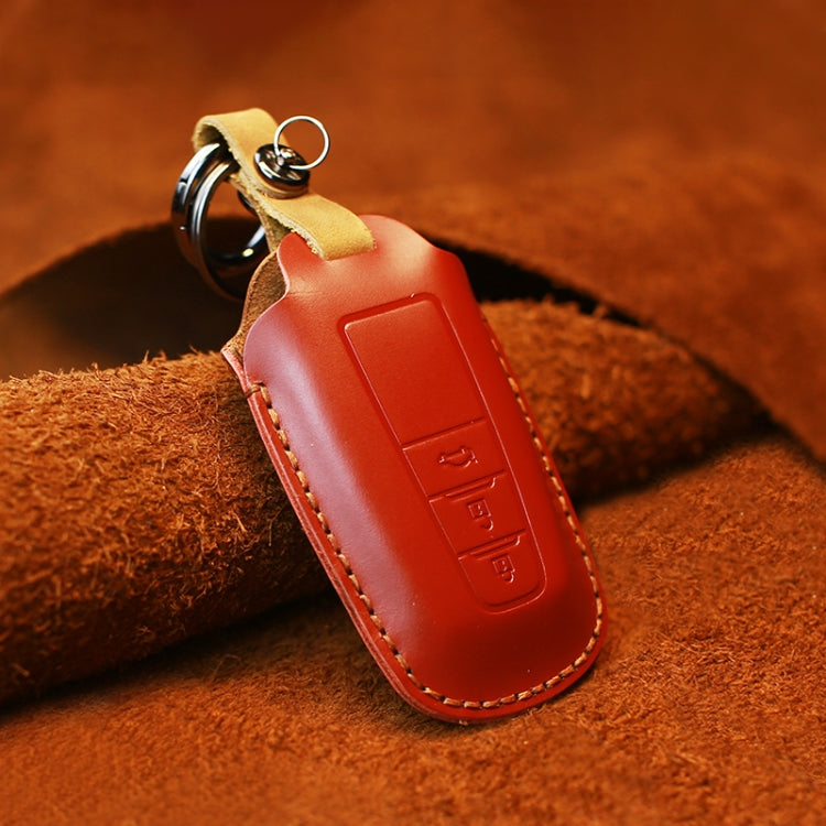 For Toyota Car Cowhide Leather Key Protective Cover Key Case, Three Keys Version