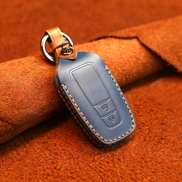 For Toyota Car Cowhide Leather Key Protective Cover Key Case, Two Keys Version