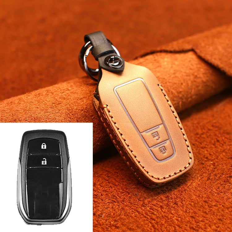 For Toyota Car Cowhide Leather Key Protective Cover Key Case, Two Keys Version