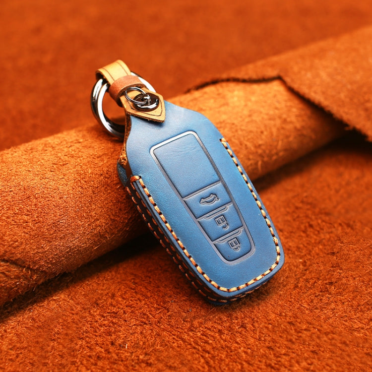 For Toyota Car Cowhide Leather Key Protective Cover Key Case, Three Keys Version