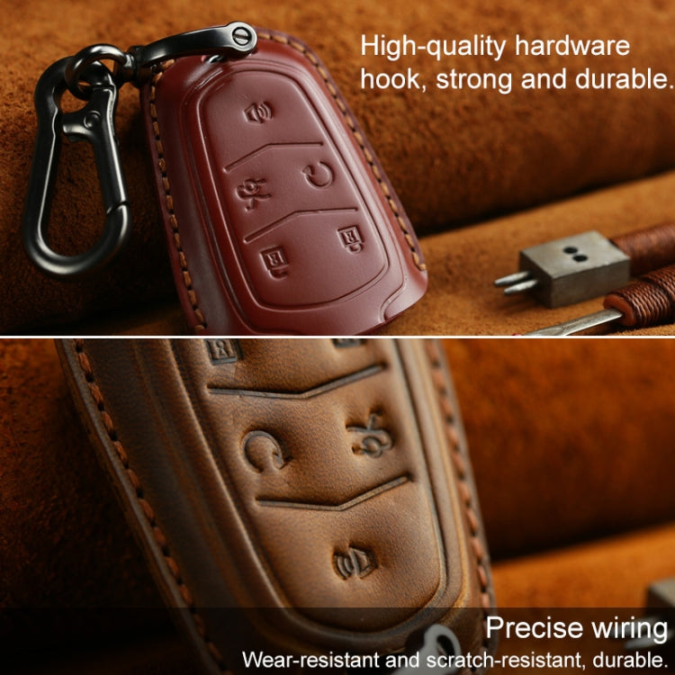 For Cadillac Car Cowhide Leather Key Protective Cover Key Case, Five Keys Version ÎҵÄÉ̵ê