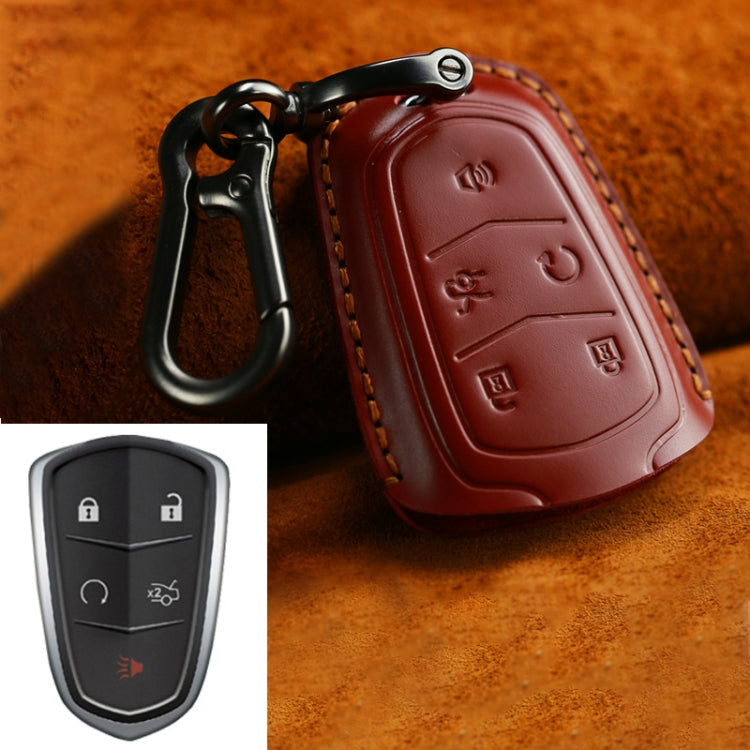 For Cadillac Car Cowhide Leather Key Protective Cover Key Case, Five Keys Version ÎҵÄÉ̵ê