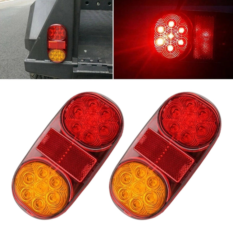 2 PCS 12-24V 14LED Car Oval Tail Light Side Lamp-Reluova