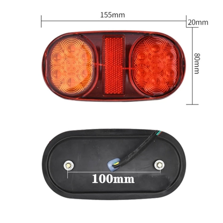 2 PCS 12-24V 14LED Car Oval Tail Light Side Lamp-Reluova