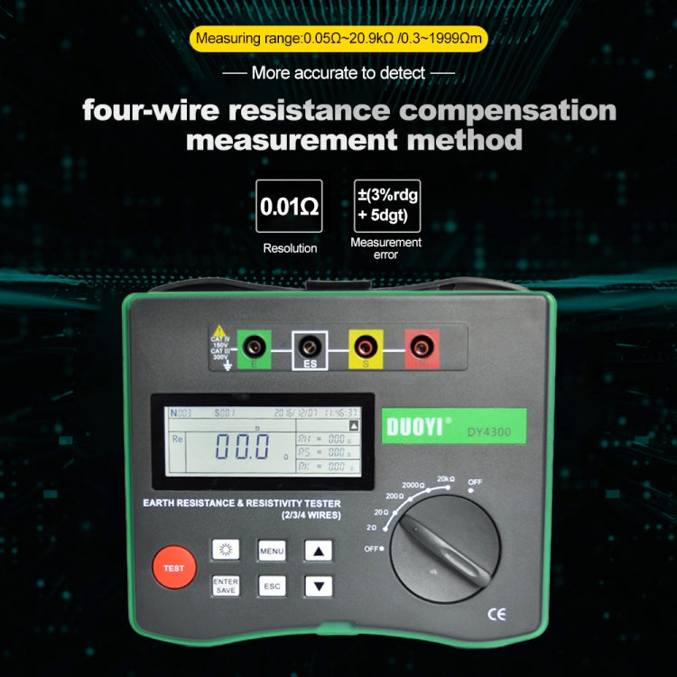 DUOYI DY4300 Higher Accuracy Digital Ground Resistance Tester