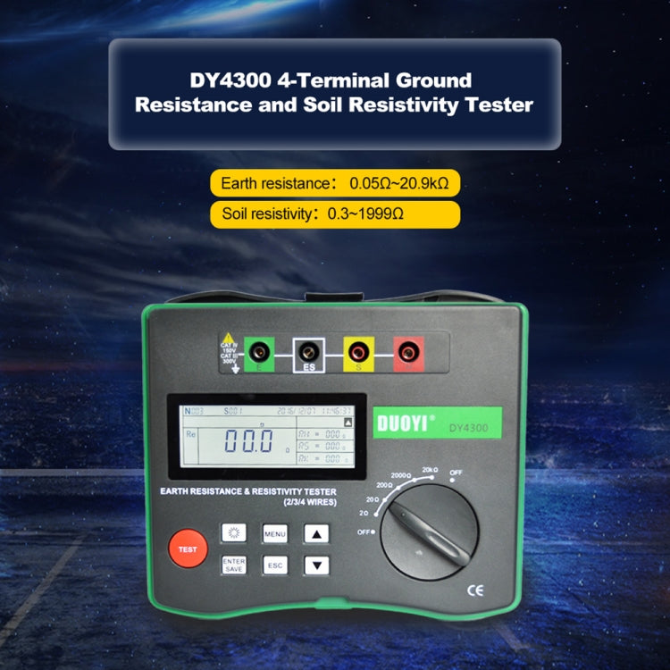 DUOYI DY4300 Higher Accuracy Digital Ground Resistance Tester