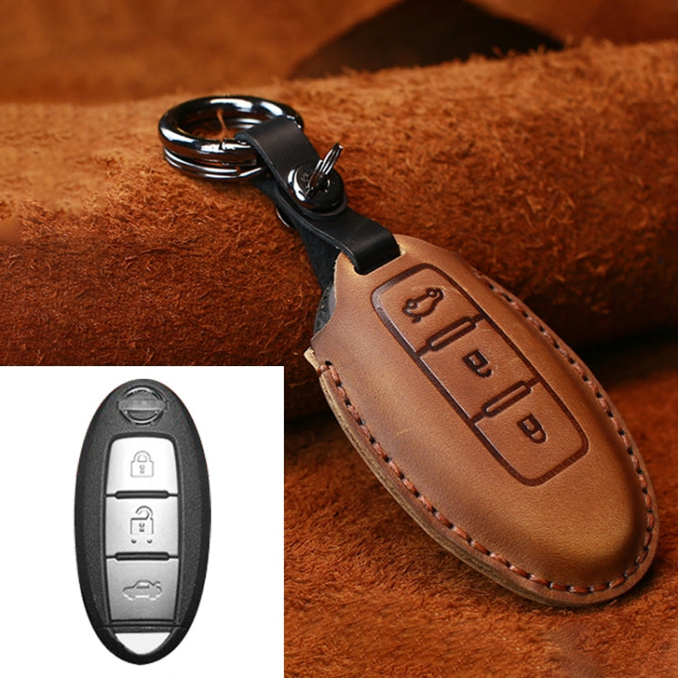 For Nissan Car Cowhide Leather Key Protective Cover Key Case, Three Keys Tailgate Version ÎҵÄÉ̵ê