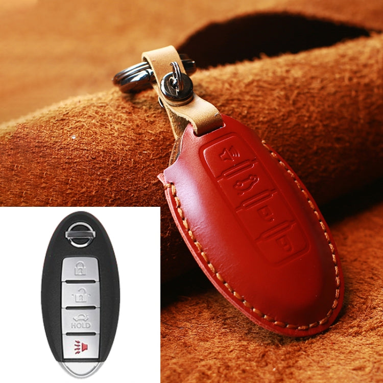 For Nissan Car Cowhide Leather Key Protective Cover Key Case, Four Keys Version ÎҵÄÉ̵ê