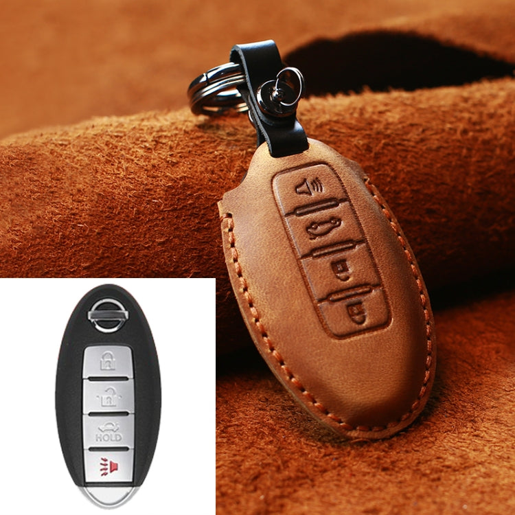 For Nissan Car Cowhide Leather Key Protective Cover Key Case, Four Keys Version ÎҵÄÉ̵ê