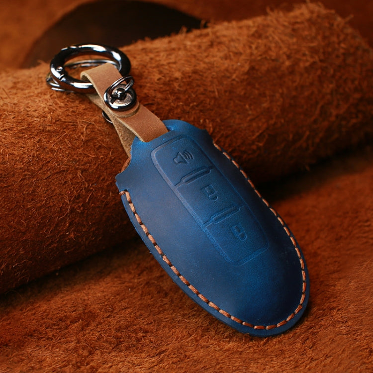 For Nissan Car Cowhide Leather Key Protective Cover Key Case, Three Keys Horn Version ÎҵÄÉ̵ê