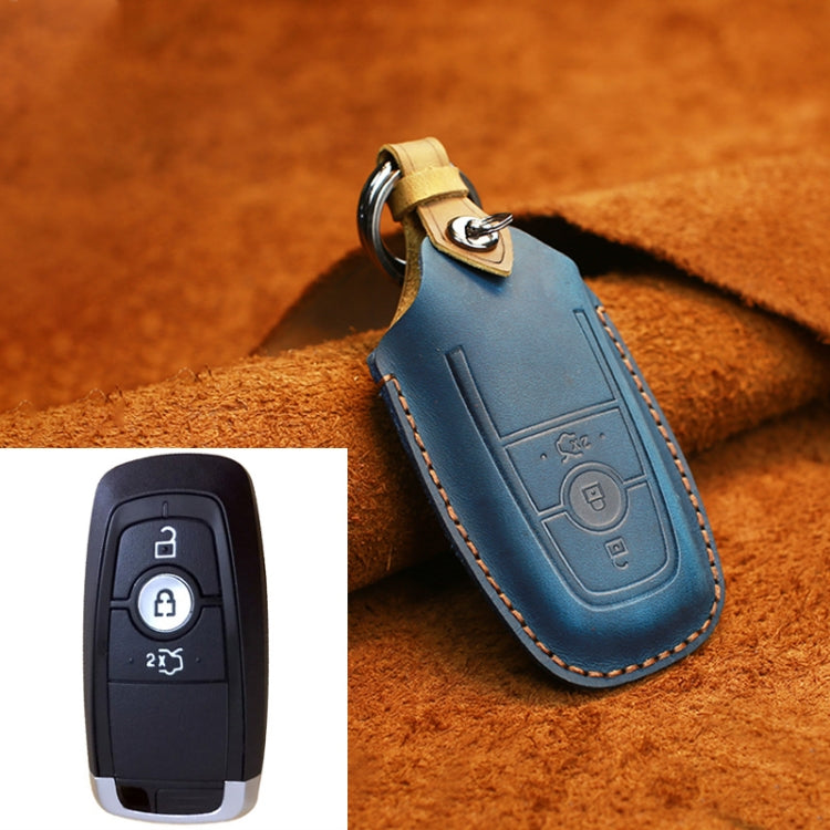 For Ford Car Cowhide Leather Key Protective Cover Key Case, Three Keys Version ÎҵÄÉ̵ê