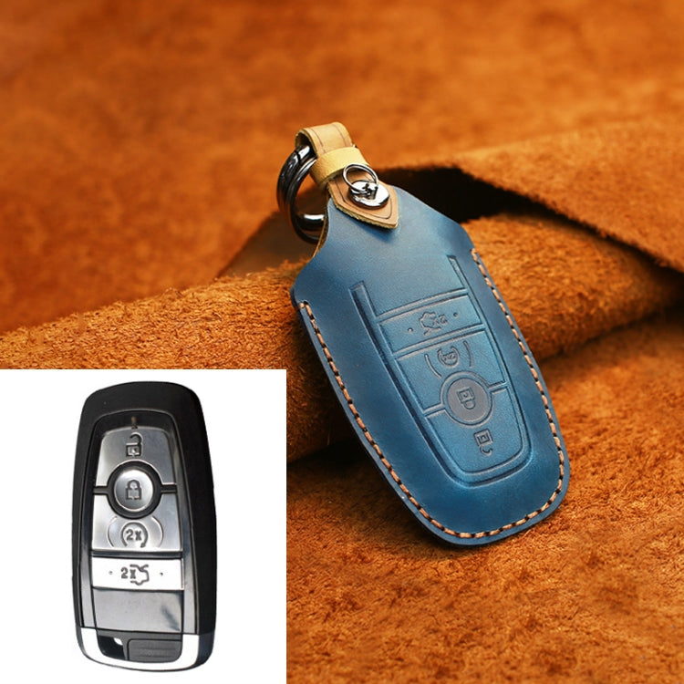 For Ford Car Cowhide Leather Key Protective Cover Key Case, Four Keys Version