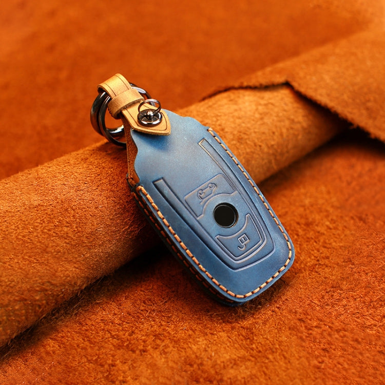 For BMW Old Style Car Cowhide Leather Key Protective Cover Key Case, Two Keys Version