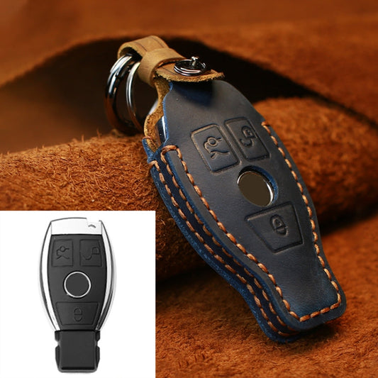 For Mercedes-Benz Old Style Car Cowhide Leather Key Protective Cover Key Case