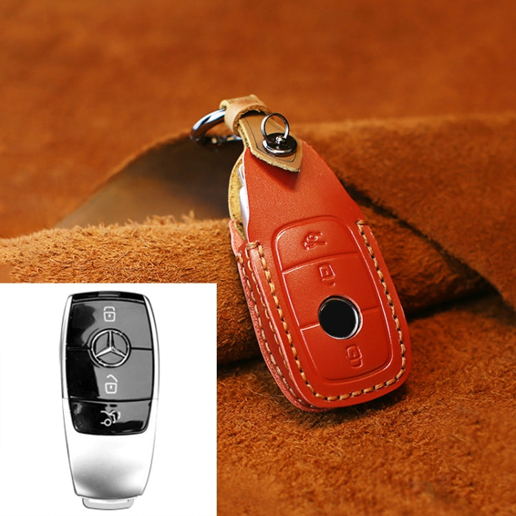 For Mercedes-Benz New Style Car Cowhide Leather Key Protective Cover Key Case