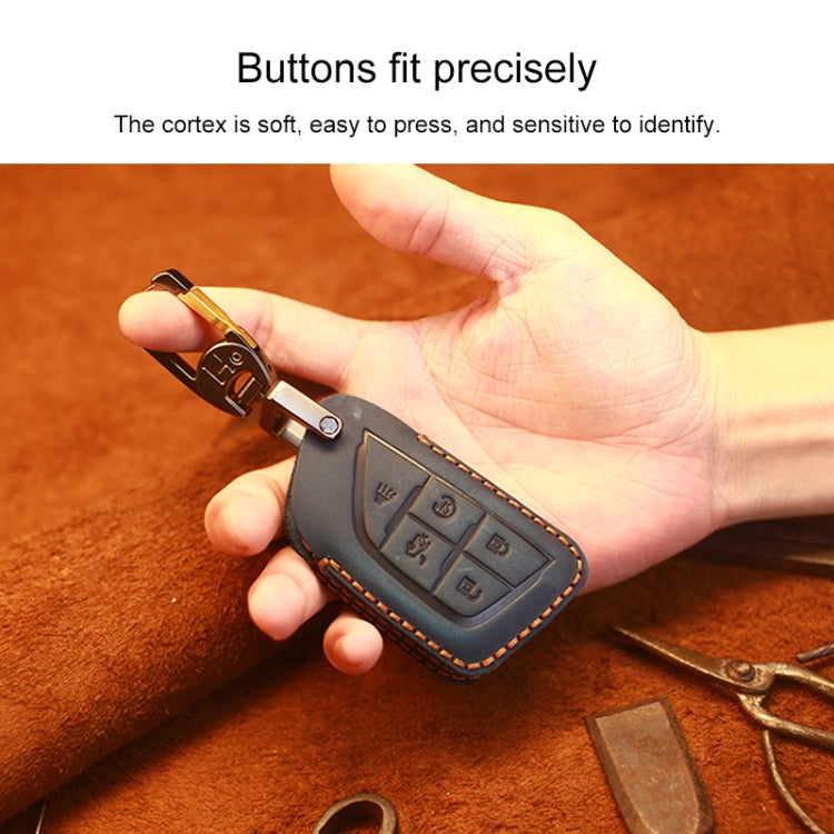 For Cadillac New Style Car Cowhide Leather Key Protective Cover Key Case